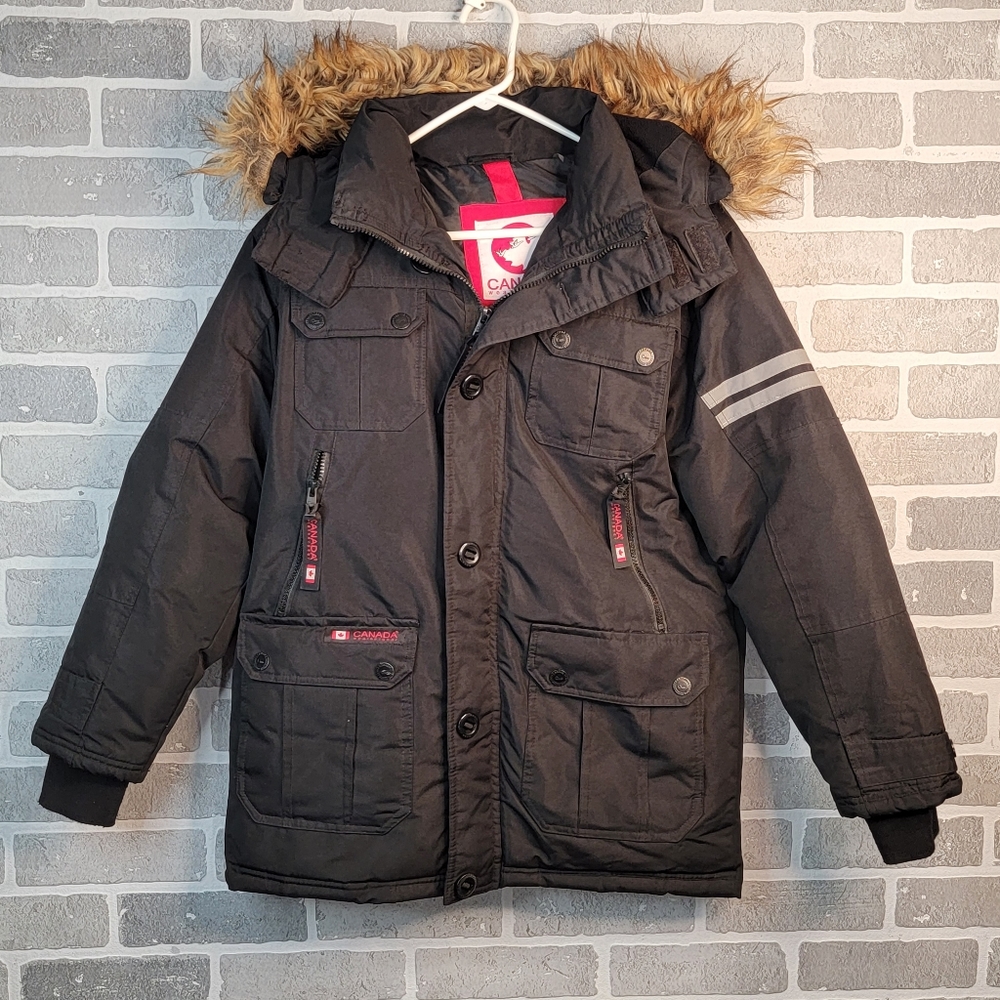 Canada Weather Gear Winter Cold Weather Faux Fur Trim Hooded Parka Coat L - Picture 2 of 15